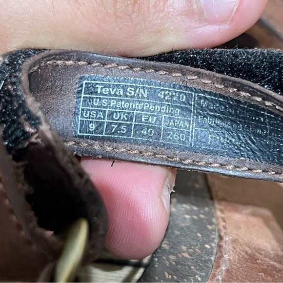Teva Brown Leather Wedge Sandals - Picture 8 of 8